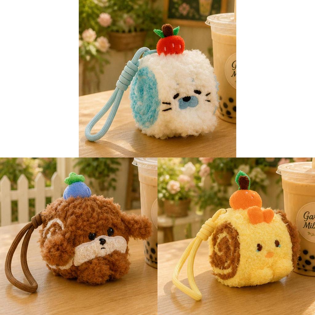 Plush Animal Keychain Cake Design With Pp Cotton Fill For Kids And Adults