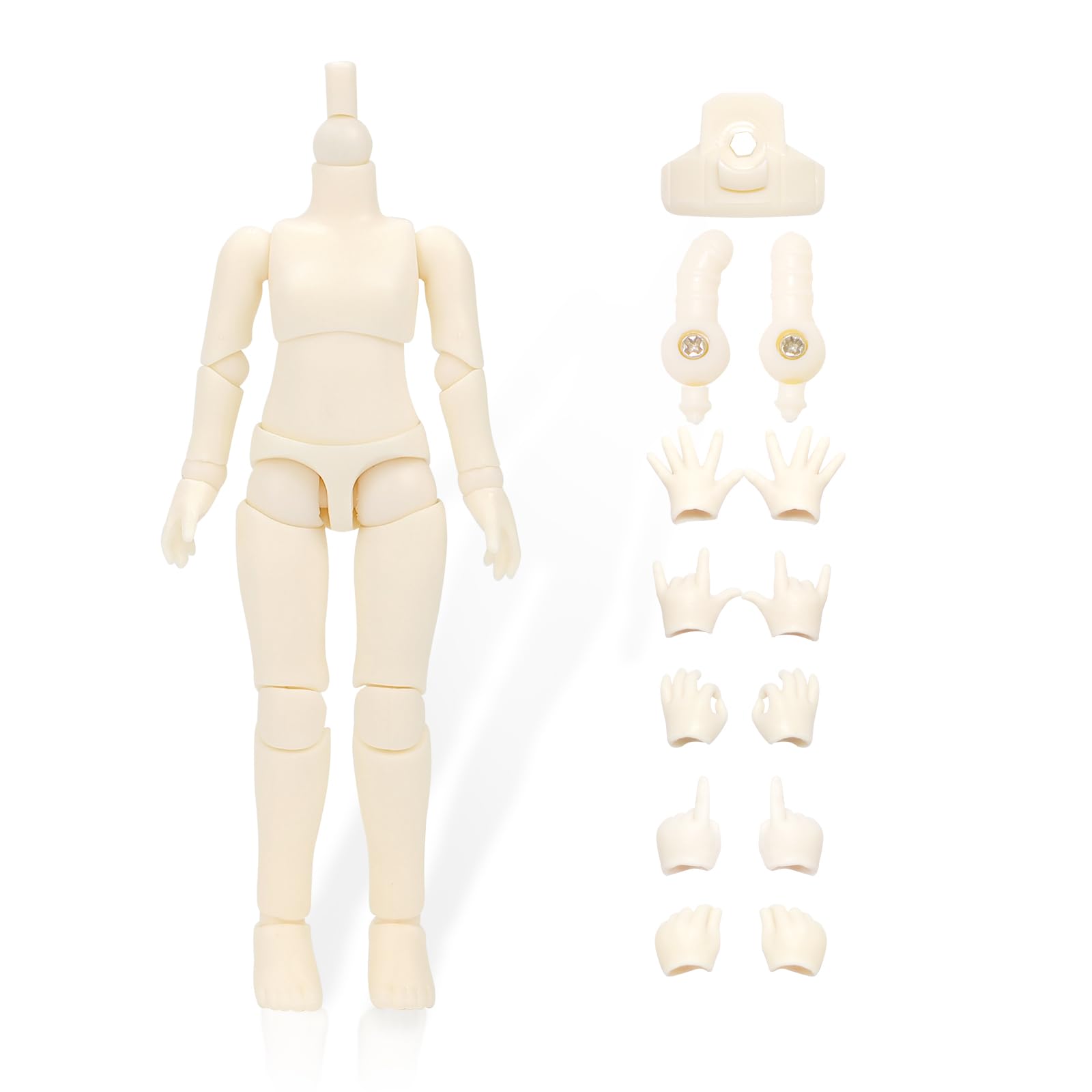 

Тело куклы OB11 1/12 MJD Подвижная модель куклы Фигурка Экшн Нормальный размер Девочка (Супербелый - 12 см)