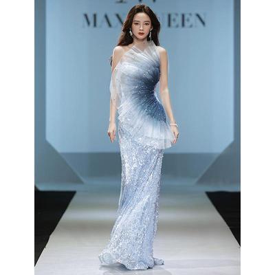 Vestido de noite para banquete Vestidos elegantes e elegantes com sutiã e vestido de cauda de peixe