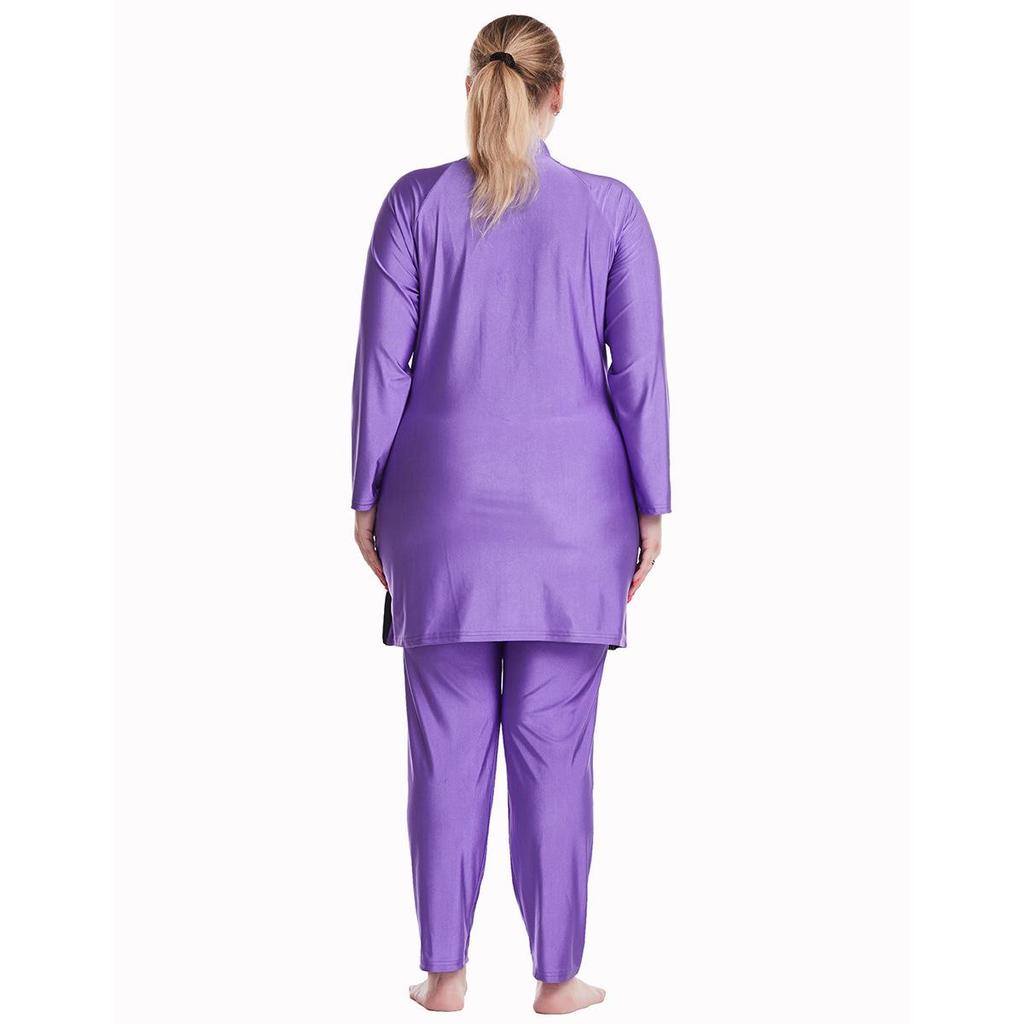 Ultra Loose Plus Size Women's Color Block Zipper Swimsuit, H1015