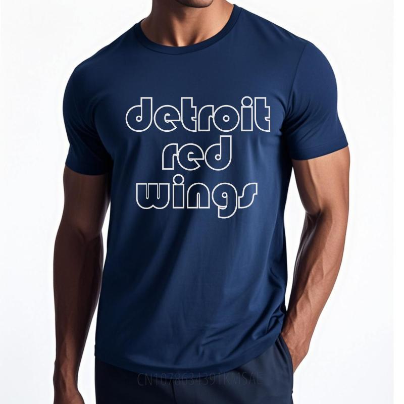 Casual Summer For Man Tshirt Detroit Red Wings Short Sleeve Travel ONeck Tshirt Men Tshirt Funny Tshirt Round Neck Tee