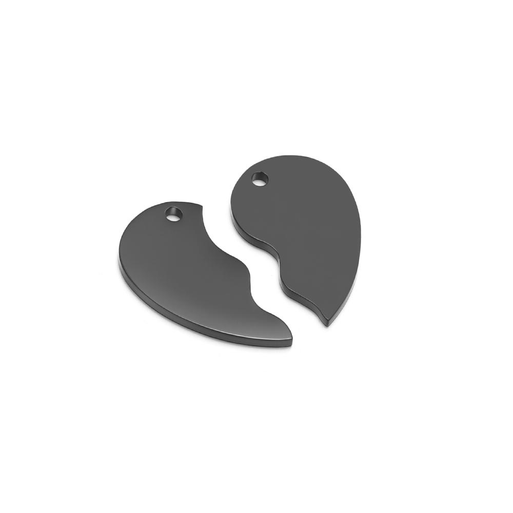 2Pcs/Set Stainless Steel Broken Heart Charms DIY Jewelry Earrings Making Fashion Couple Necklace Pendant Bracelet Lover Findings