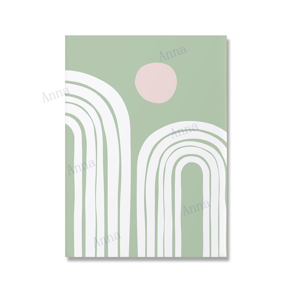 Botanical Gallery Poster Sage Green Blush Pink Leaf Sun Rainbow Canvas Wall Picture Art Abstract Boho Minimalist Decor Painting