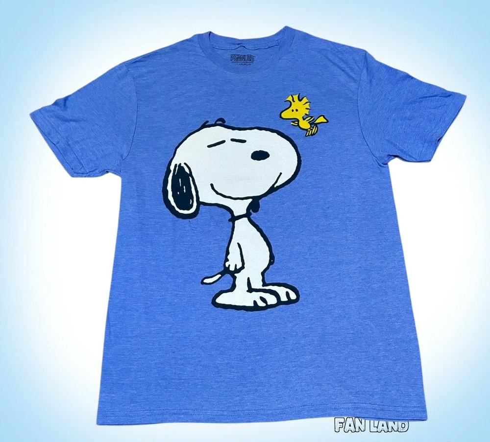 

New Peanuts Charlie Brown Snoopy Woodstock Blue Men s Unisex T-Shirt XXXXL