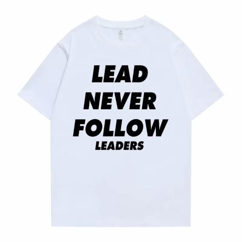 

Футболка с принтом букв Rapper Chief Keef Lead Never Follow Leaders для мужчин, хип-хоп, модный тренд, мужская повседневная футболка XXXXXL