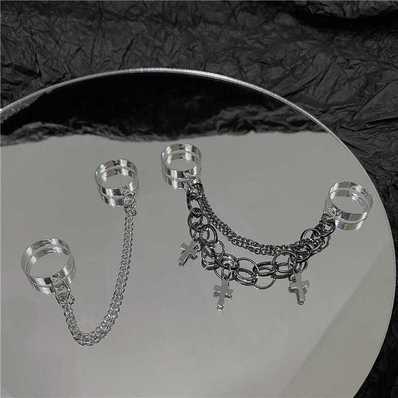 Punk Hip-Hop Kreuzring Hand Mehrschichtig Gefaltet Retro Fingerkette Verstellbare Ringe Schmuck Geschenk für Unisex Ring Party Ringe
