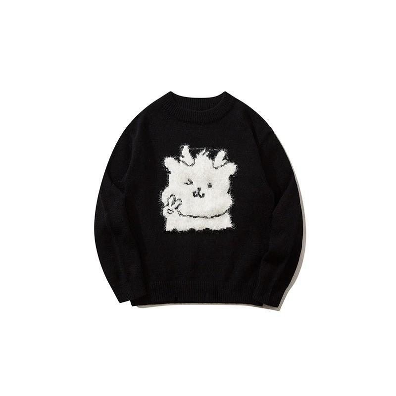 Kids Winter Knit Sweater Boys Girls Red Festive Design Loose Fit Round Neck Acrylic Warm Pullover