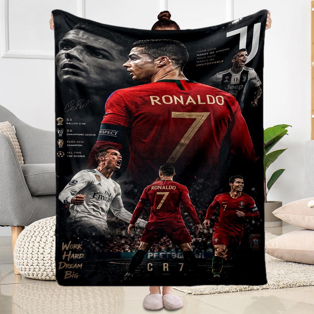Ronaldo's Legacy Football Blanket Soft & Cozy Great for Bedding Bed Picnics Four Seasons Universal Warmthful Decor