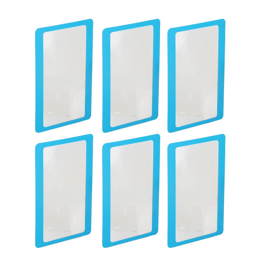 20PCS Magnifying Glass Card Portable Clear Lens Blue Frame Credit Card Size Magnifier for Stamp Collectors