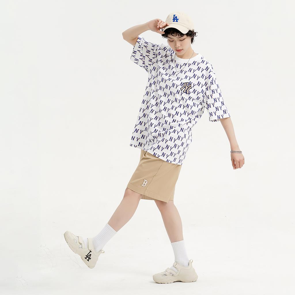 New MLB Set In Sleeve T Shirt Unisex White 3ATSM1133-50WHS