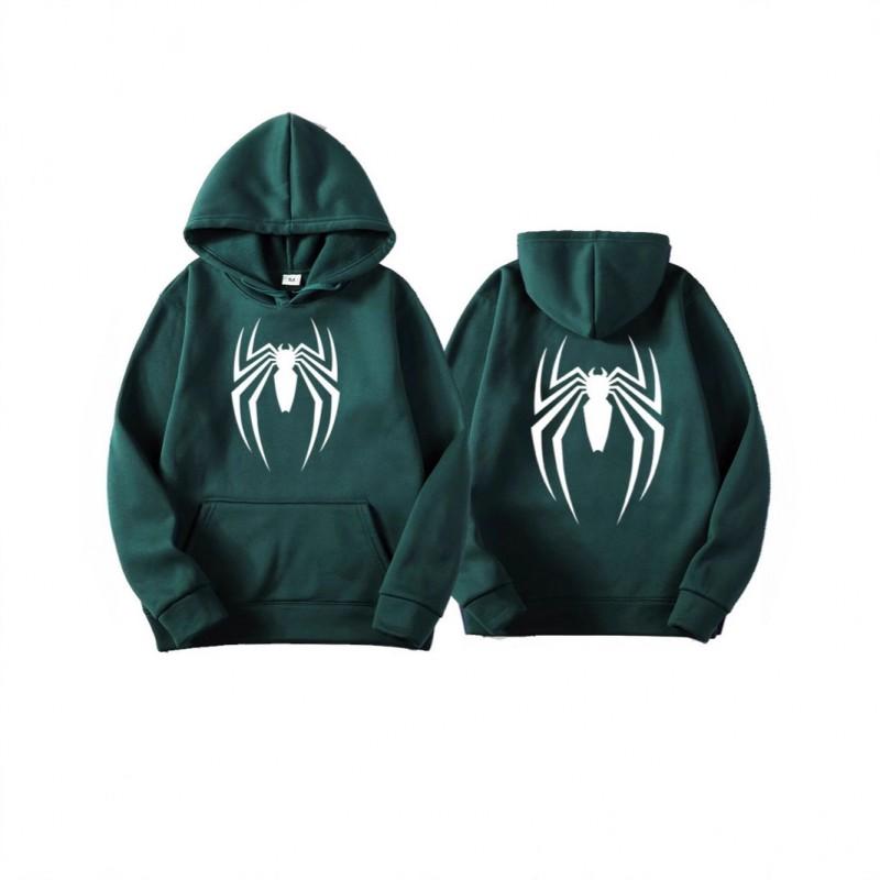 Mens Oversized Streetwear Hoodie With Spider Print - Soft Cotton Blend Loose Fit Casual Sweatshirt