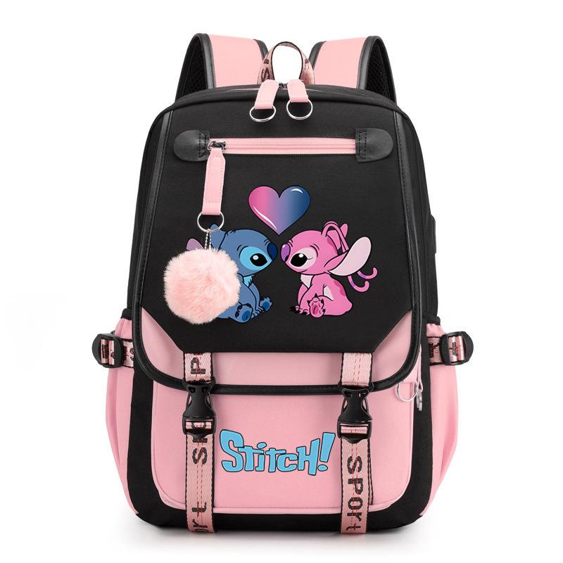 Cute Cartoon Printed Schoolbag Junior High School Student High School Student With Usb Multi-Function Student Schoolbag