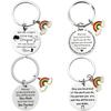Rainbow Inspirational Stainless Steel Keychain - 'Memories Behind You'