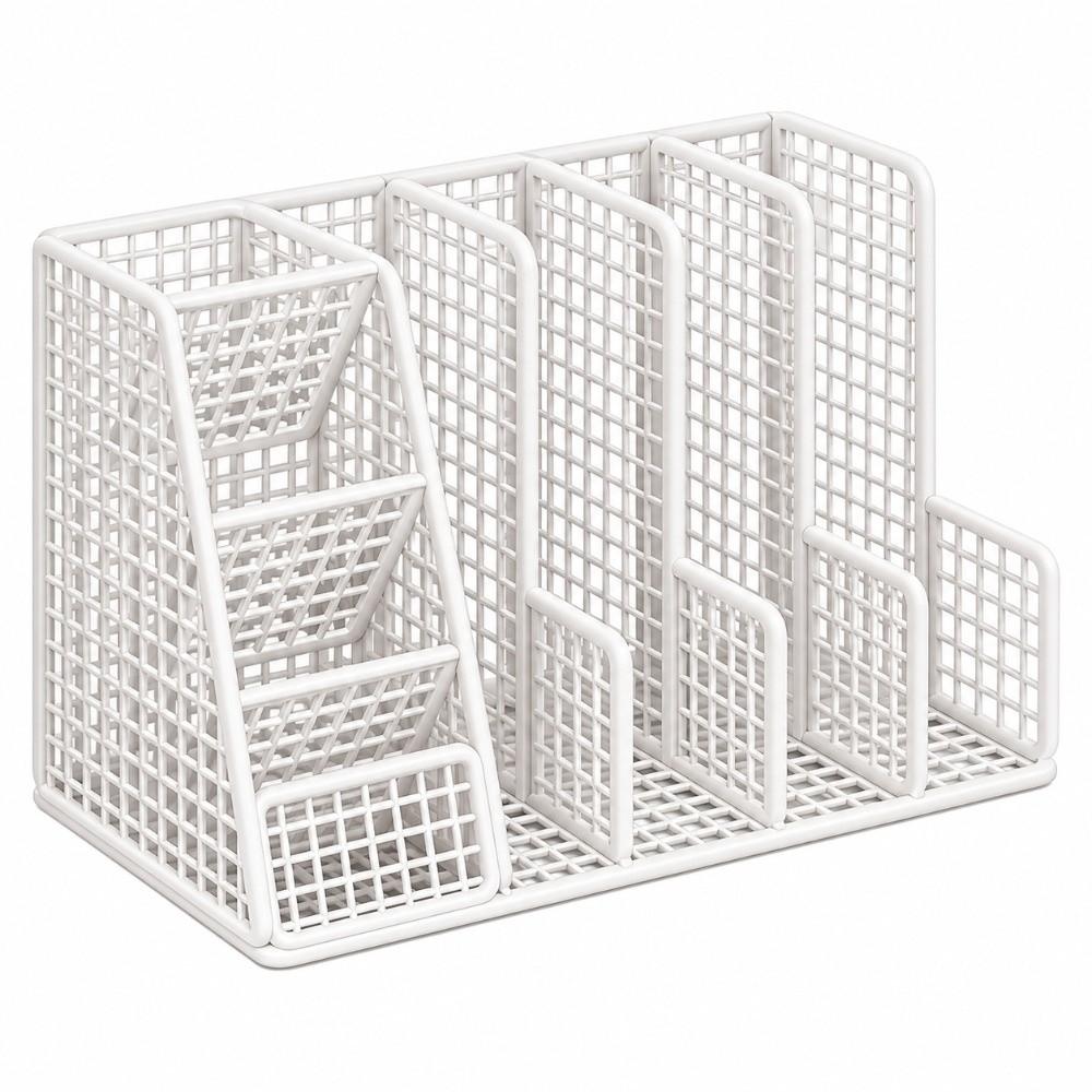 Multipurpose Desktop Book Rack Iron Mesh Standing File Rack Sturdy Document Storage Rack Home