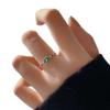 Stylish Green Zircon Open Square Ring - Adjustable Women's Cool, Simple & Trendy Index Finger Jewelry
