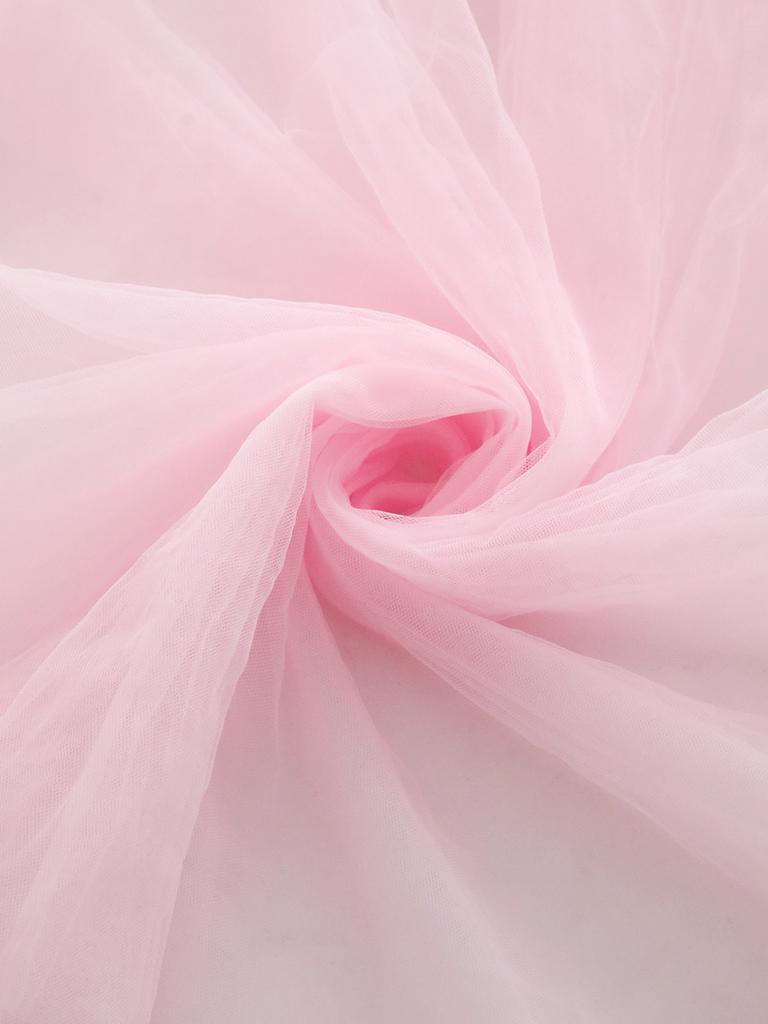 Pink Tulle Table Runner - Sheer Chiffon Tablecloth for Valentine's Day Wedding Anniversary Romantic Dinner Party Home Decoration