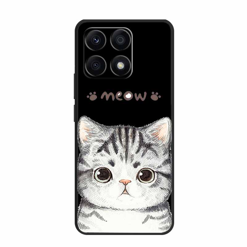 Black Silicone Case For Xiaomi 15T Pro Case Cartoon Cat Soft Back Cover For Xiaomi 15T 5G 17 14T Pro Phone Case Coque Funda Para