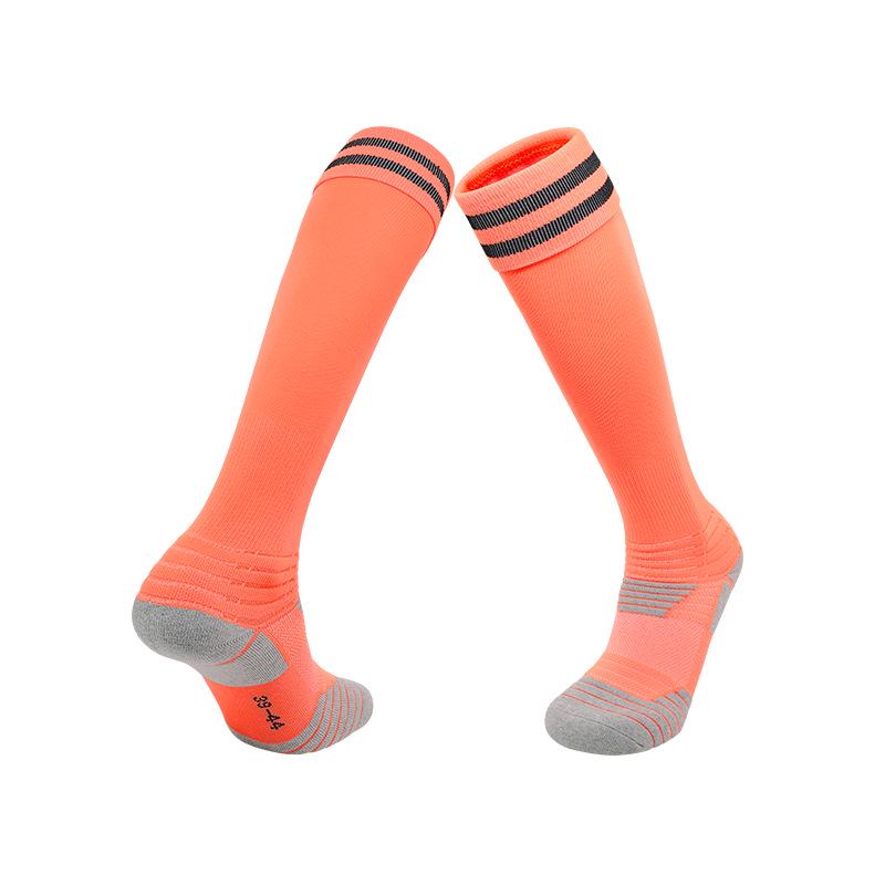 

White Over-the-Knee Football Socks for Children - Sweat-Wicking, Breathable, Thick Towel Sole S (28-33) оранжевый/чёрный