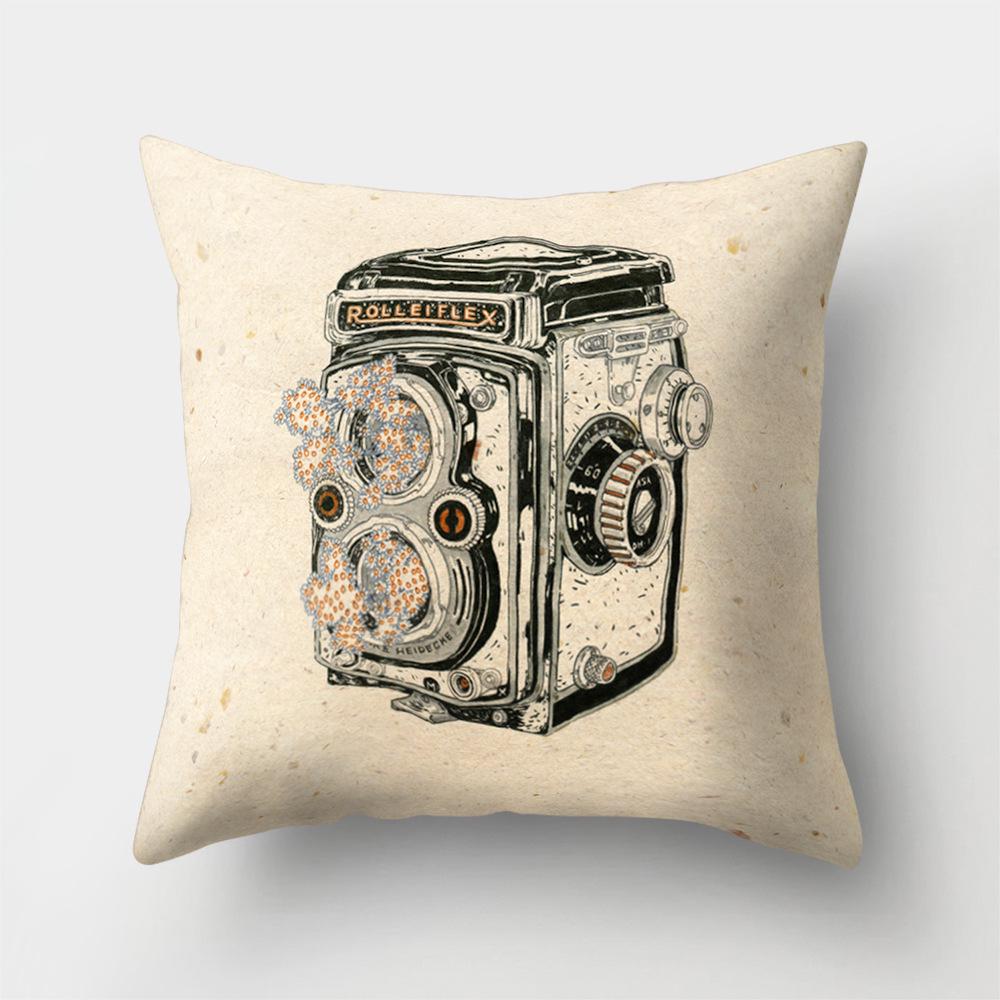 Polyester Creative Home Camera Pillow Case Car Cushion Office Pillow