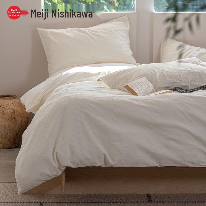 

Японский стиранный хлопковый комплект постельного белья Muji из 4 предметов для кровати в стиле homestay 1.5-1.8m Bed Standard Four-Piece Set