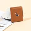 PU Leather Sausage Dog Organ Card Bag Solid Color Leather Card Holder Short Coin Purse  Work