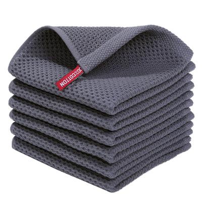 Homaxy Cotton Kitchen Towel Waffle Weave Wash DishCloth Kitchen Cloths Soft Absorbent Dish Cloth Hand Towels Cleaning Kitchen