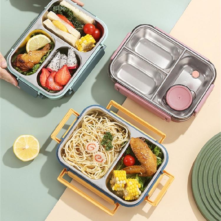 Food Container Portable 304 Stainless Steel Lunch Box for Students and Professionals Outdoor Meal Dinnerware Tool