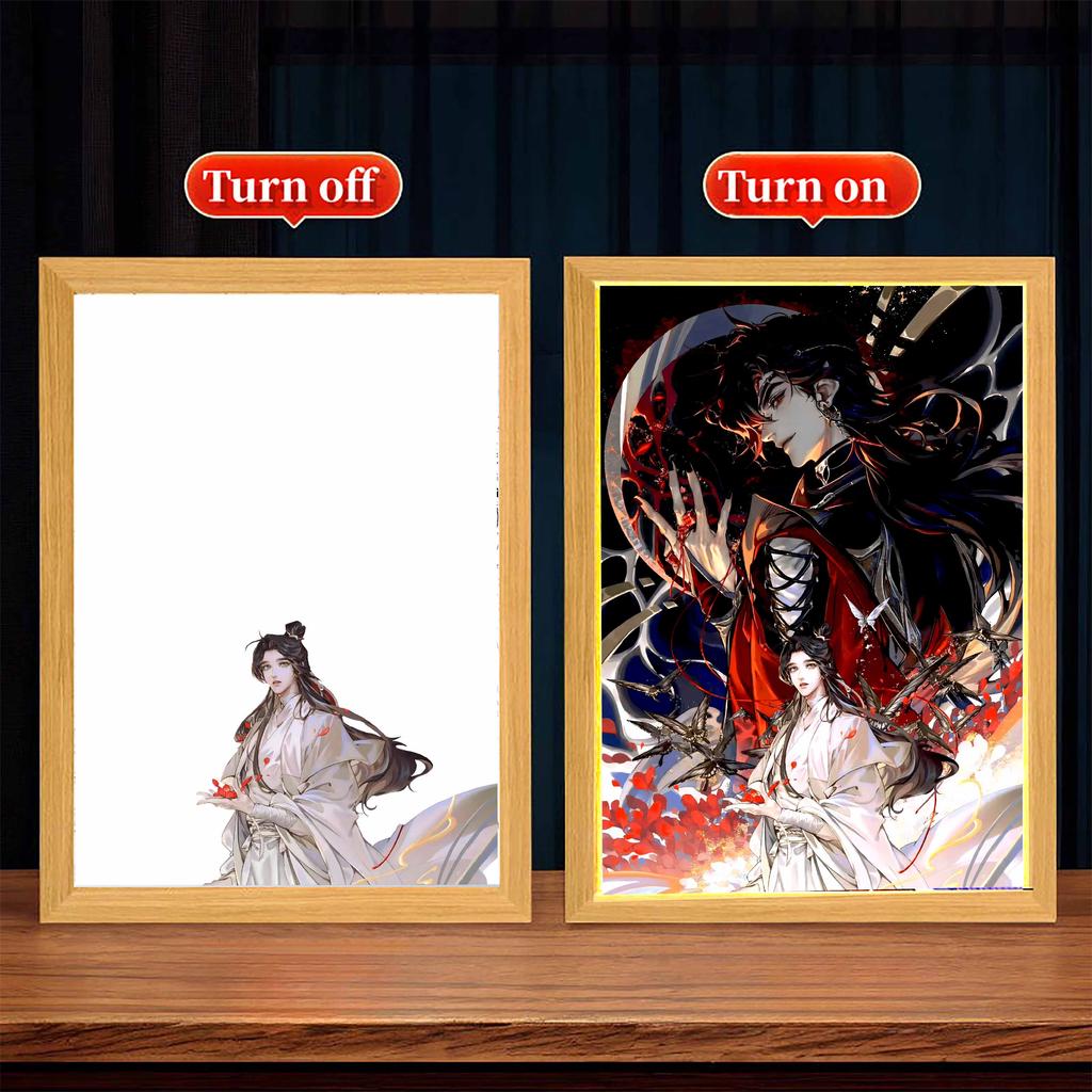 Light Painting Picture Frame Tian Guan Ci Fu Led Night Lights Xielian Huacheng Decor Bedroom Friends Charming Gifts Moon Lamps