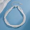 925 Silver Double Layer Pearl Bracelet for Birthday Women Girl Design Bead Korean Jewelry Charm Bracelet