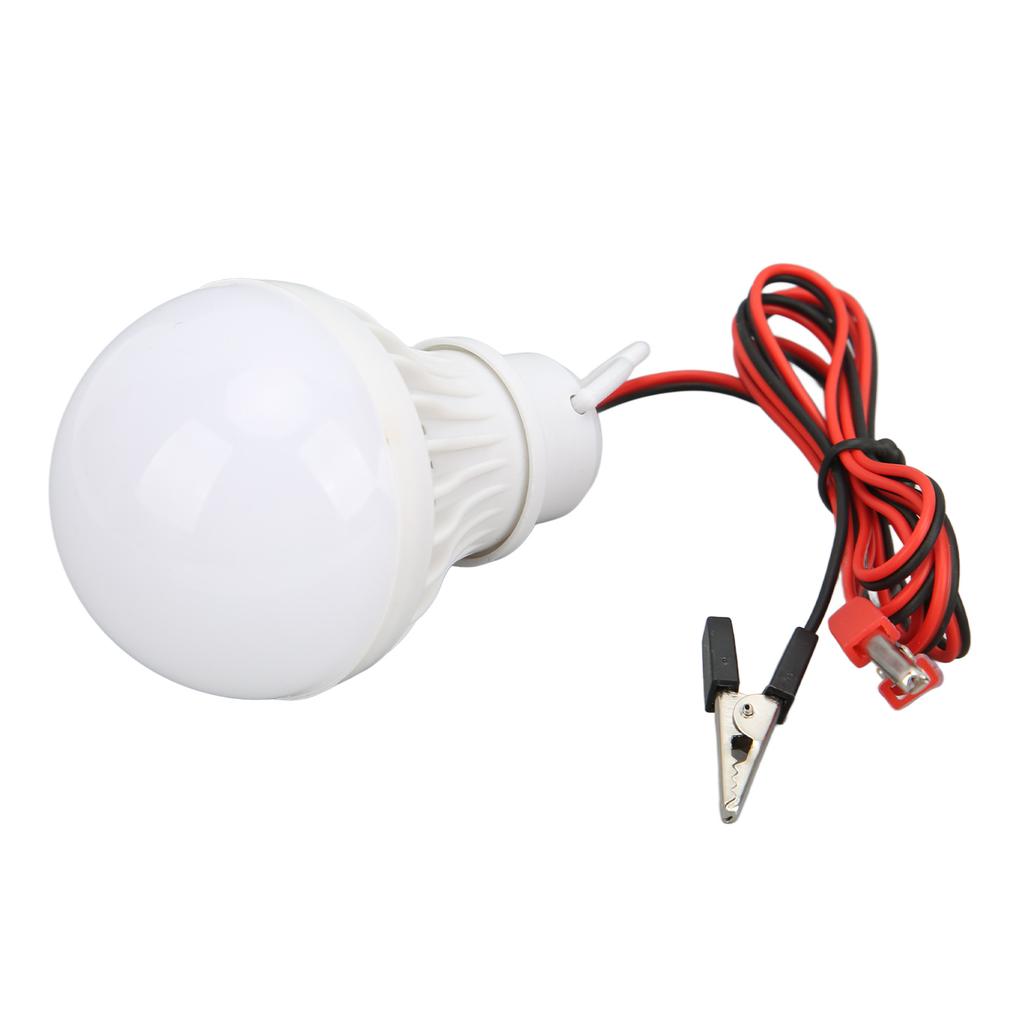 LED Camping Tent Lantern Plastic Outdoor Emergency Light Bulb with Hook for Hiking Fishing 12V 5W