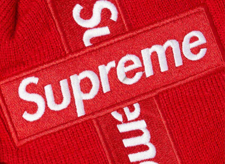 Supreme New Era Cross Box Logo Beanie Red
