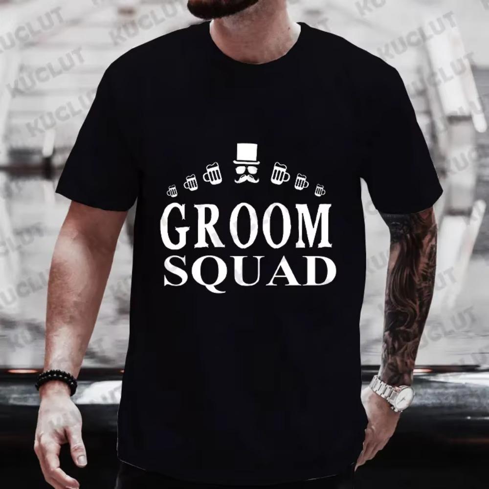 Groom Squad T Shirt Friends EVG Single Farewell Bachelor Party Tees Team Future Groom Wedding Tops Groomsman Best Man Streetwear
