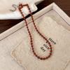 Retro Red Blue Contrast Colorful Natural Stone Cubes Beaded Necklace for Women Wholesale Beads Strand Chokers Aesthetic Jewelry