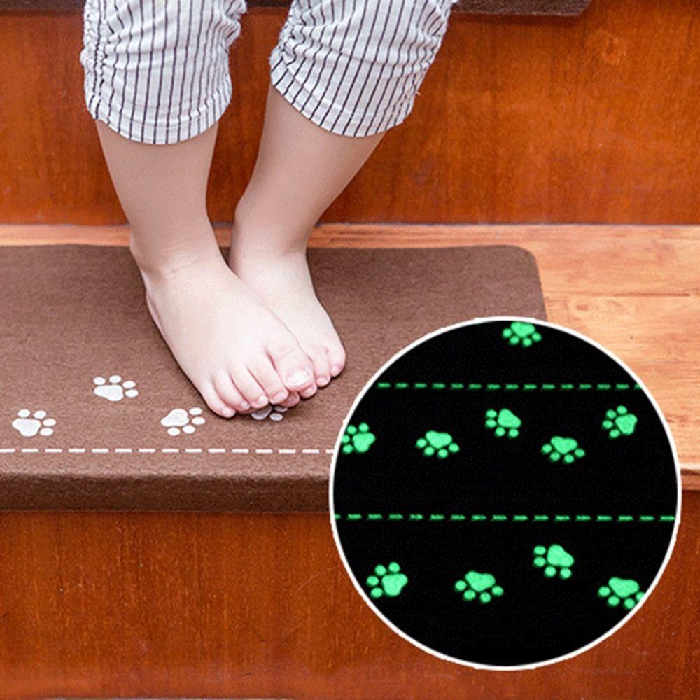 Safety Mute Step Anti-slip Pad Washable Step Rug Carpet Luminous Bear Claw Stair Mat  Floor