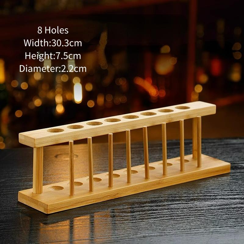 6-12 Pezzi Provette Bicchiere da Shot Rack in Legno per Provette Set Creativo di Bicchieri da Cocktail Accessori per Bar Feste