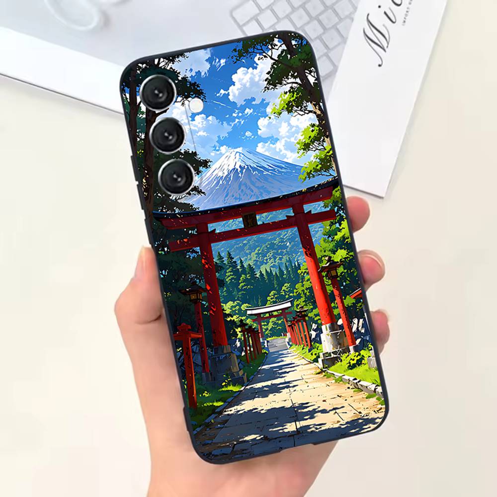 Japan Berg Fuji Kirschblüte Handyhülle Silikon Weich Für Samsung Galaxy A73,31,32,72,41,53,52,71,22,5G,Note,J7,8,9
