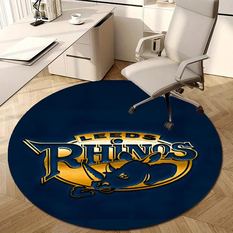 Personalized Leeds Rhinos Round Chair Office Rug - Perfect for Mat, Office Chair & More - Ideal Gift for Birthdays and Holidays