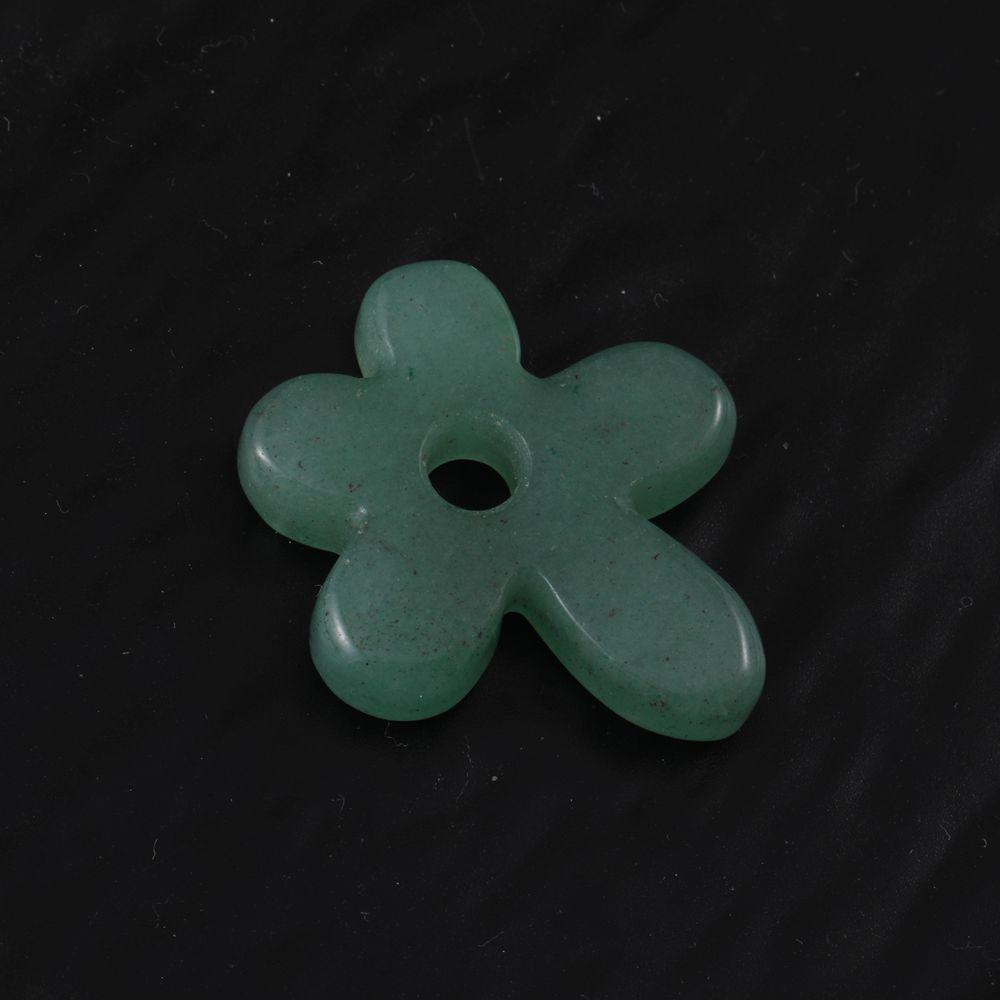 Purple Pink White Crystal Agate Tiger Eye Carved Five-Petal Flower Pendant Necklace