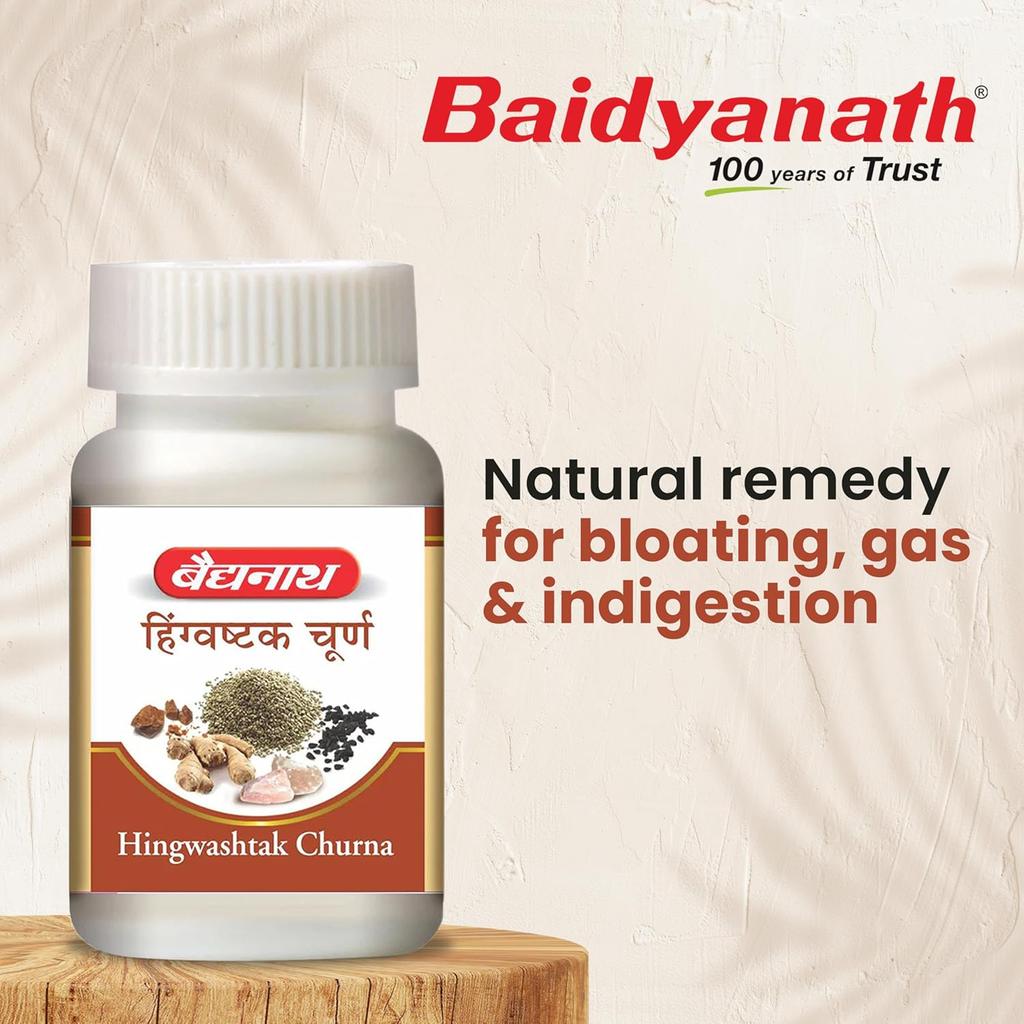 Baidyanath Hingwashtak Churna 120g X Pack of 2 | Natural Digestive Aid for Indigestion and Appetite Support
