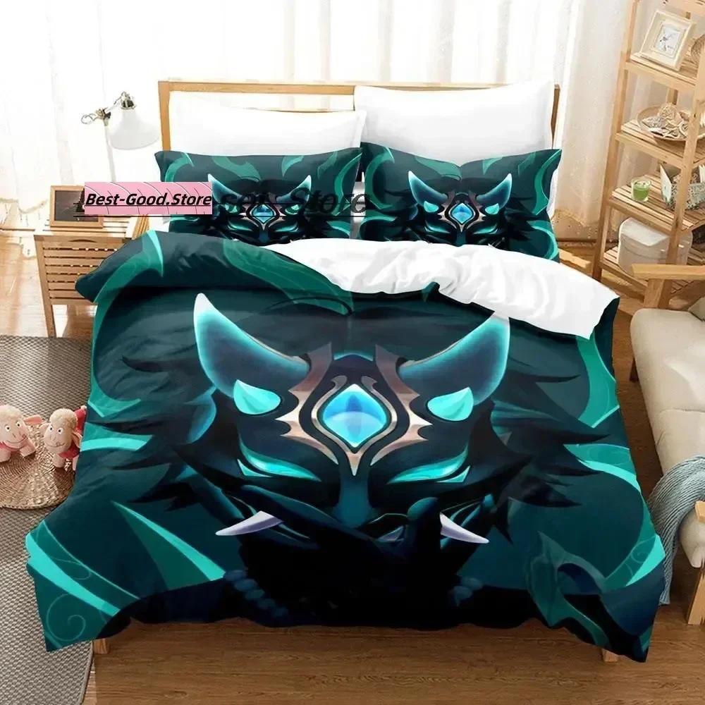 Game Genshin Impact Xiao Genshin Impact Bedding Set Duvet Cover Sheet Printed Pillowcase Full Queen King Size Comforter Bedroom