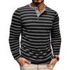 Pánské ležérní košile s dlouhým rukávem Pruhované košile s topy na tři knoflíky