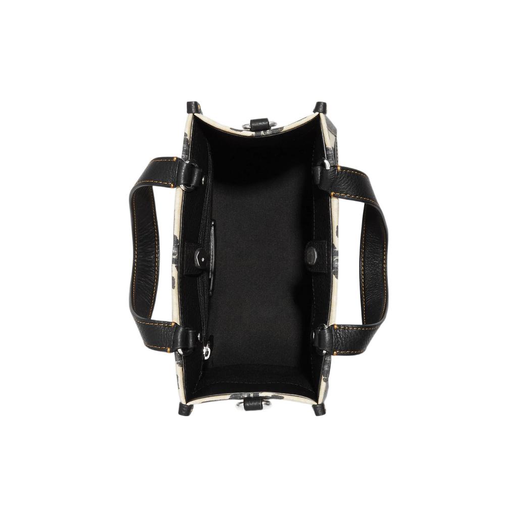 New COACH Dempsey Canvas With Leather Canvas Bag Tote Tote Shopping Bag Handbag Women's Black & Cream CJ623-SVVRW