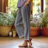 Women's Cotton Linen Trousers Elastic Waist Wide Leg Pants Casual Tracksuit Bottom Joggers