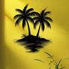 Metal Wall Art Palm Tree Silhouette Island Design Decorative Iron Artwork for Modern Minimalist Home or Office Wall Decoration