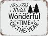Metal Merry Christmas Sign Quotes Its The Most Time of Year Aluminum Tin Wall Decorations S