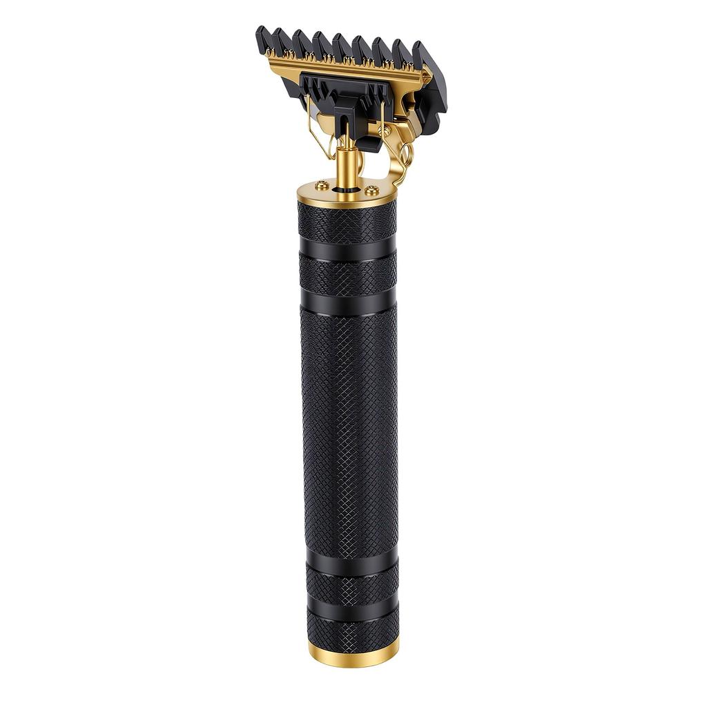 Hair Trimmer for Men Professional T Shaped Electric Clippers Cordless Grooming Kit 4 Guide Combs Black