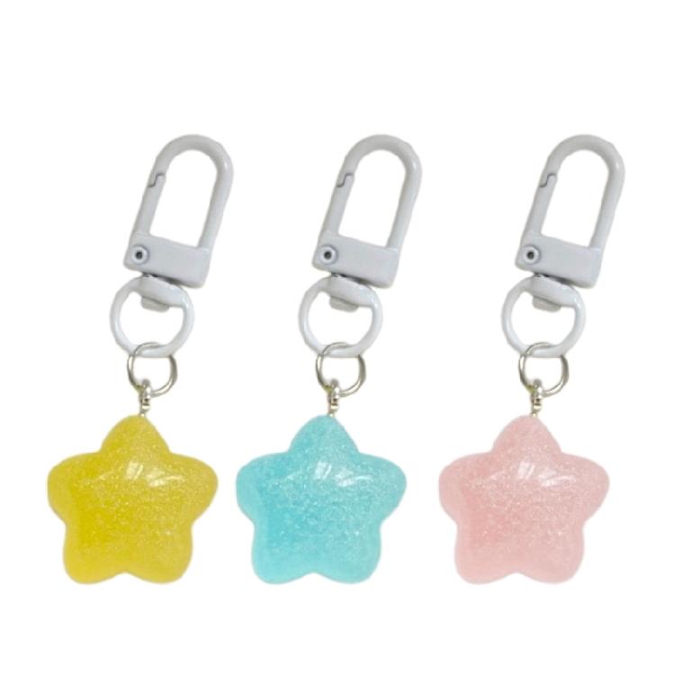 Star Keychain Fashionable Bag Accessory Portable Keyring Trendy Plastic Keychain