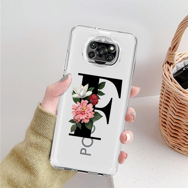 

Прозрачный чехол с буквами «сделай сам» и цветком для Xiaomi Mi Poco X3 NFC M3 Pro F3 F1 11 Lite 12 Redmi Note 10 9S 8 7 9, мягкий чехол для телефона Redmi Note 7