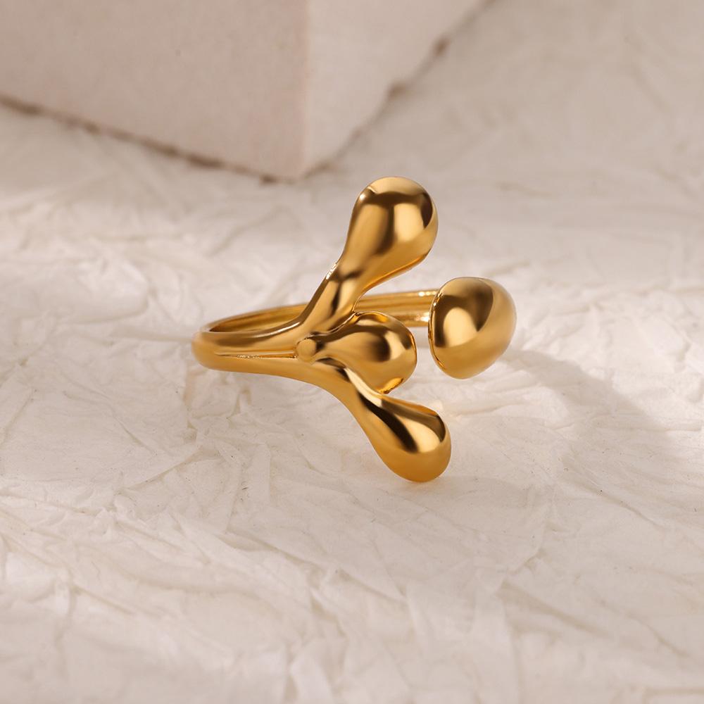 Double Heart Rings For Women Gold Color Stainless Steel Open Adjustable Ring Female Fashion Party Wedding Aesthetic Jewelry Gift