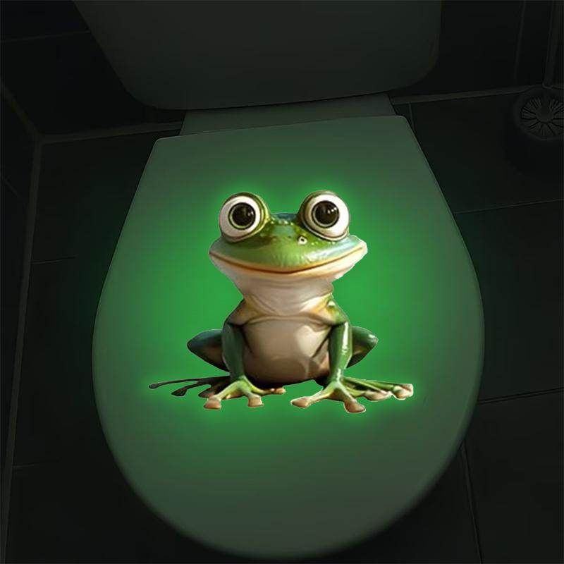Glow-In-The-Dark Toilet Sticker Frog Bathroom Wall Sticker Luminous Switch And Outlet Decal Self-Adhesive Removable Home Decor